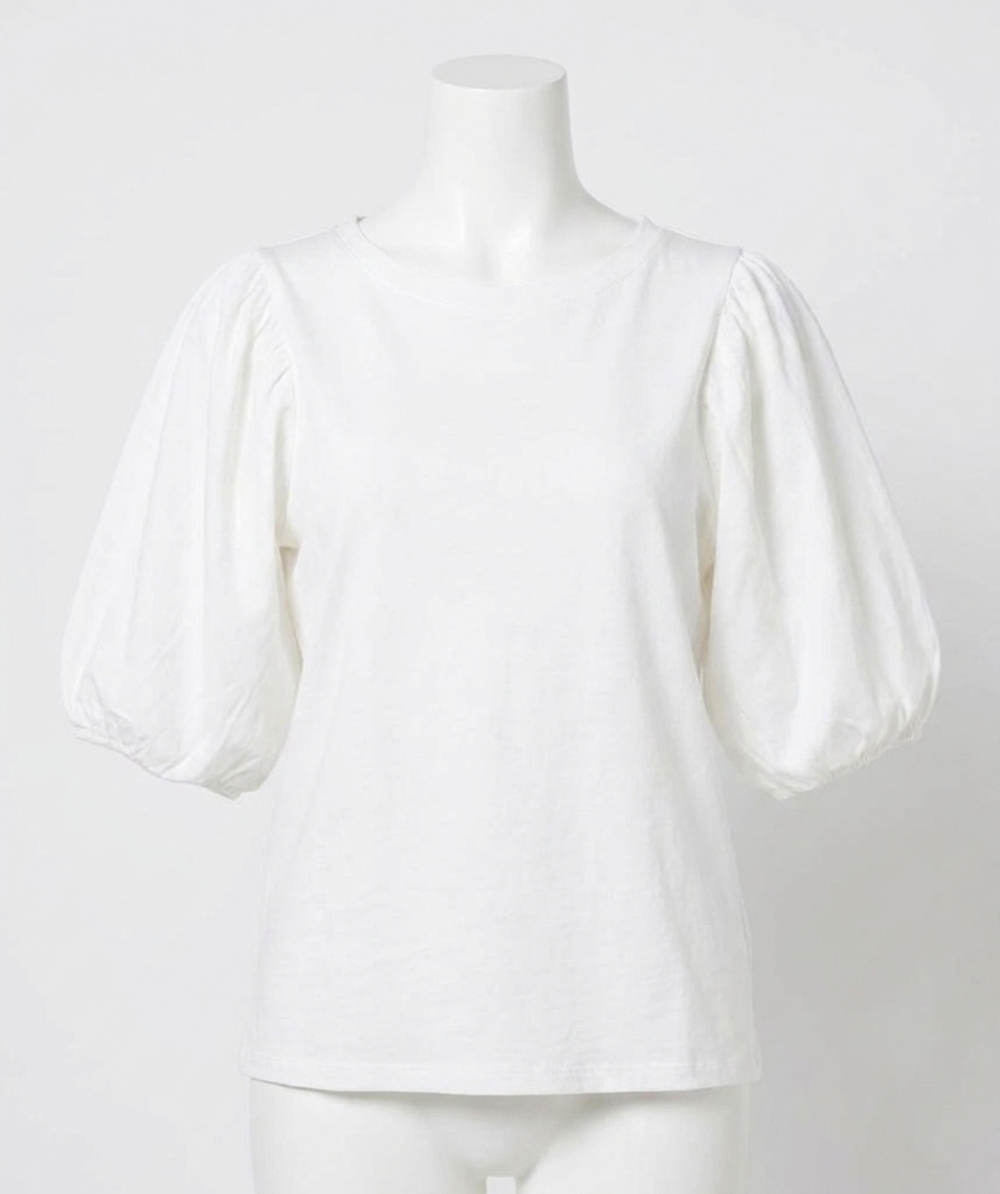NEW ESQUALO odelia blouson sleeve t-shirt in off-white